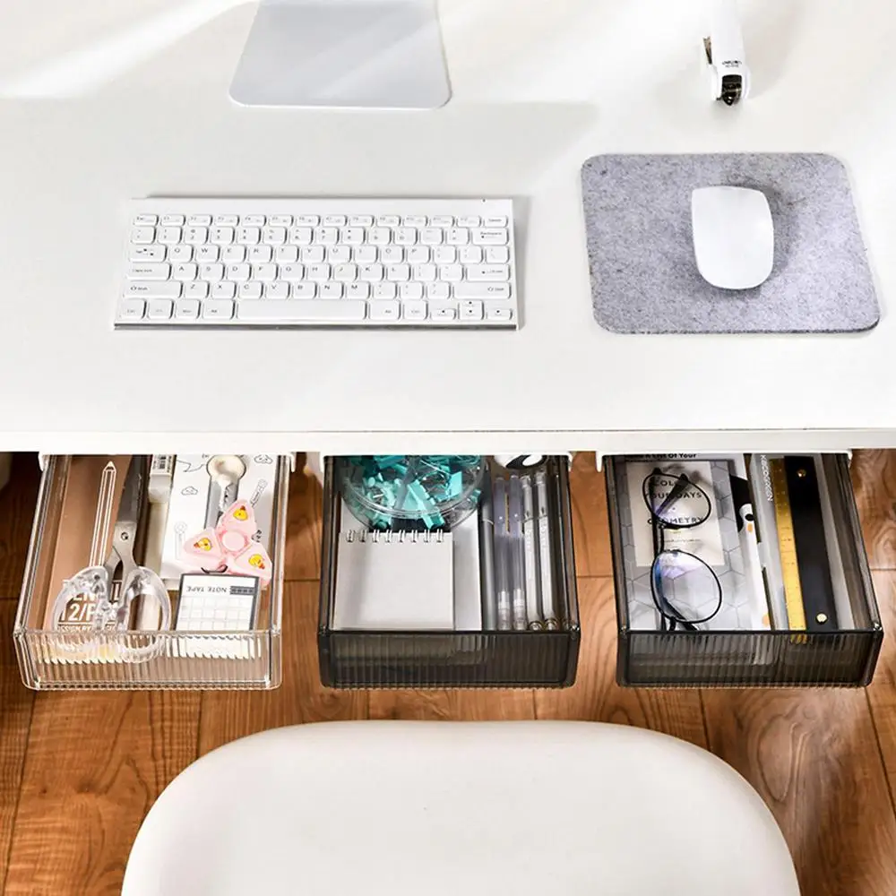 Description Picture 4 of itemUnder Desk Storage Drawers Hiddens Mounted Desk Drawer Attachable Slide-out Drawer Self-Adhesive Under Desk Drawer