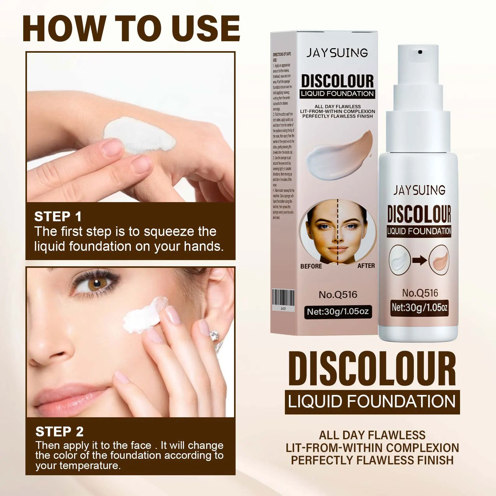 Color Changing Liquid Foundation Long Lasting Waterproof