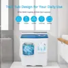 Portable Washing Machine Twin Tub 26 Lbs Capacity, 18 Lbs 8 Lbs Spinner, Compact Control Knobs Timer Function 5