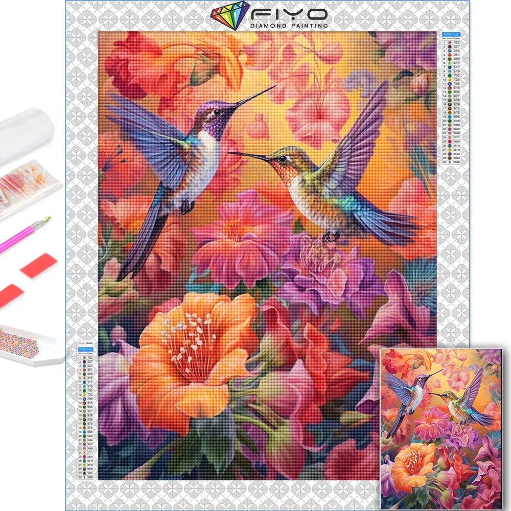 Diamond Painting New Collection 2023 Bird Flower Mosaic Beads Embroidery Animal Art Cross Stitch Kit Handmade Hobby Home Decor