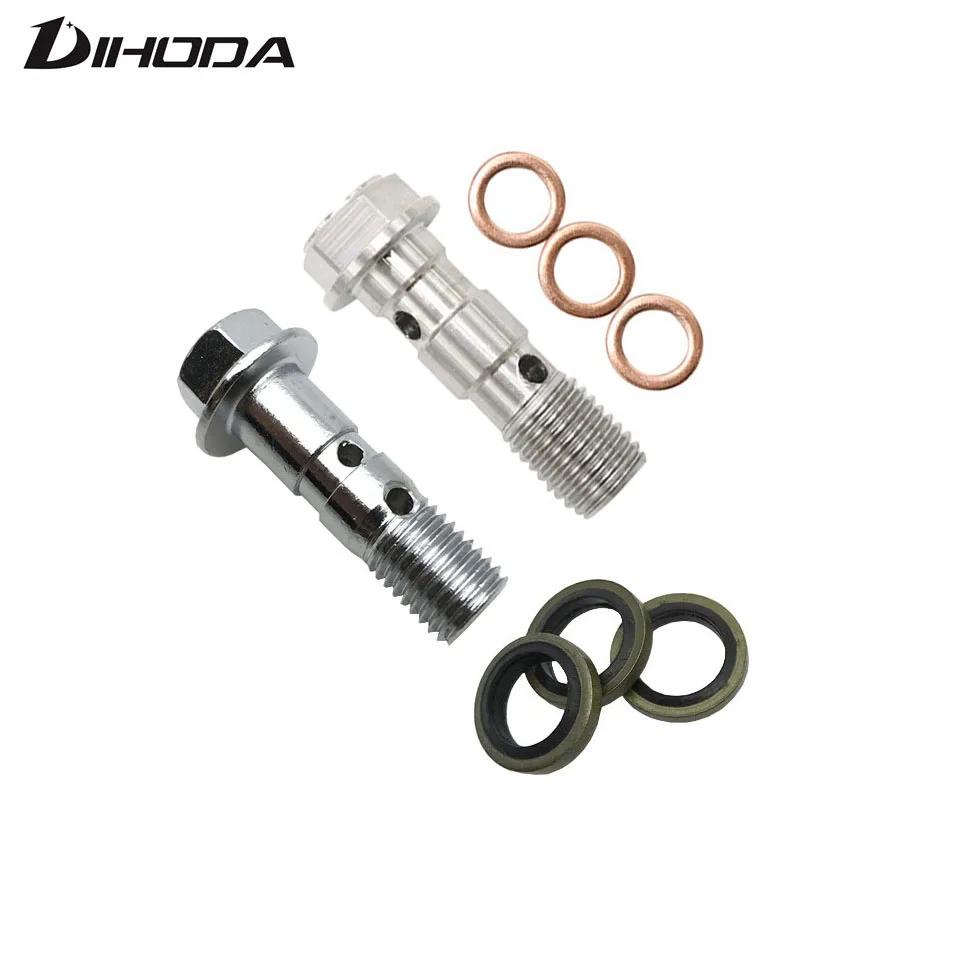 Motorcycle Double hole Brake Banjo Bolt M10x1.25 Oil Drain Screw/Hollow