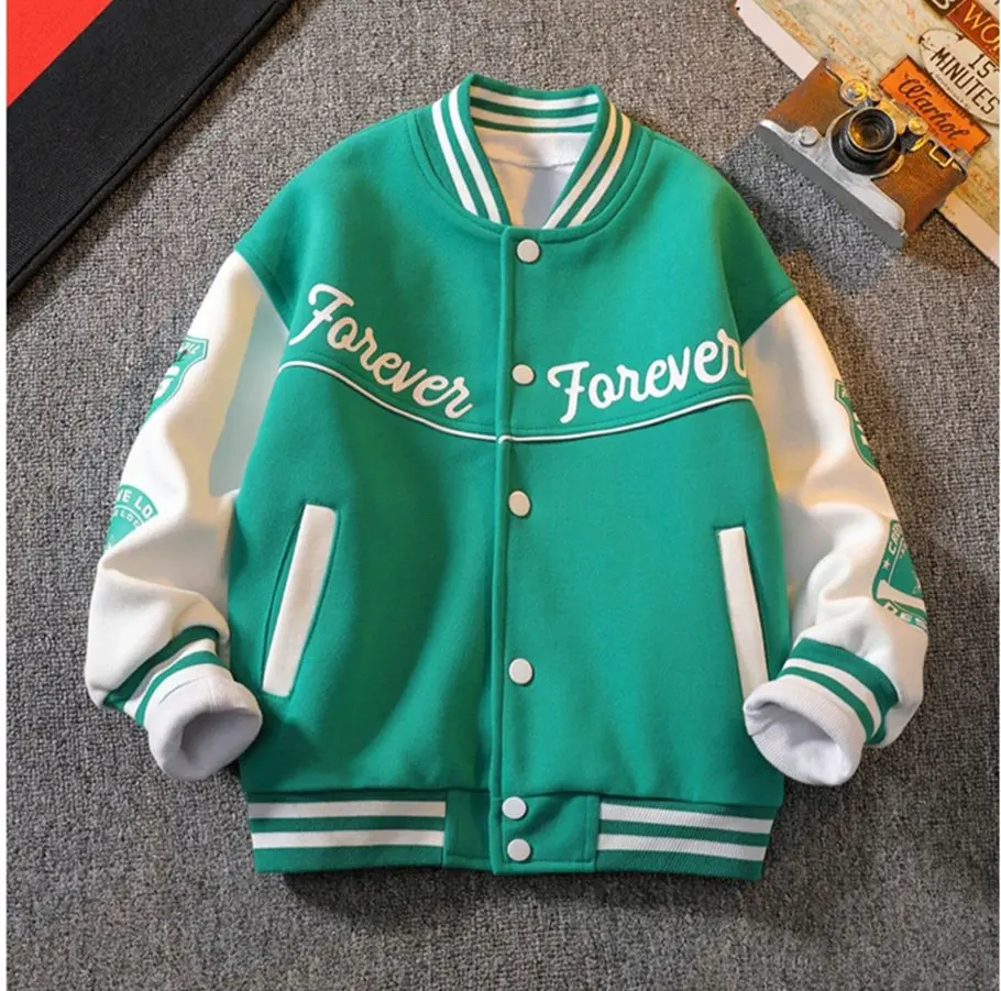 Fashion Baby Boy Baseball Jacket New Spring Autumn Toddler Kids Trendy Letter Print Coat Sport Outwear Top Clothes 1 To 6Years