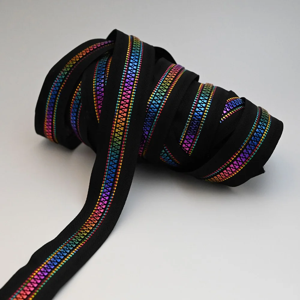 2 yards 2PC Resin Rainbow Tooth Zipper Pull Head for DIY Handmade Accessories zipper pullers,zipper sliders,zipper heads