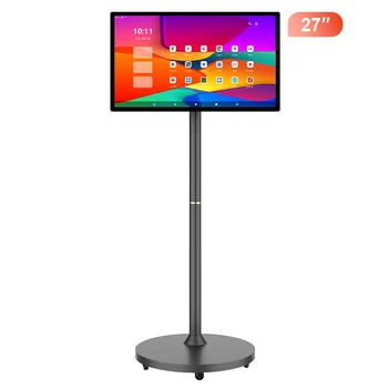 27 Inch Movable With Stand Smart Home Business TV Wireless Smart TV With Rotating Wheels Touch Screen Portable TV﻿