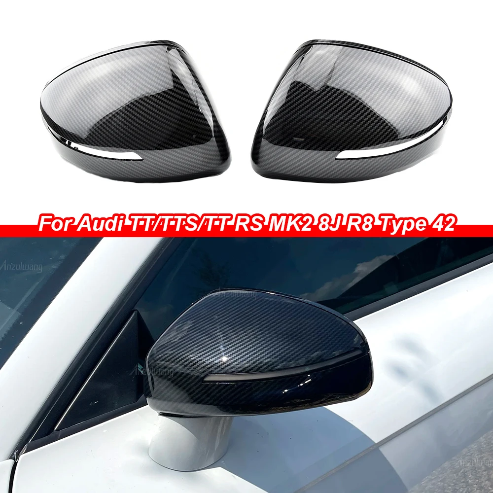 

Replacement Rearview Side Mirror Covers Cap For Audi TT TTS TT RS 8J MK2 07-14, R8 42 07-15 Carbon Fiber Glossy