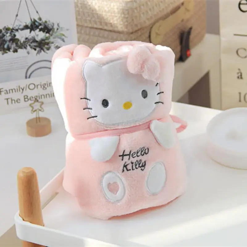 75x100cm Sanriod Plush Kuromi Hello Kitty Cinnamoroll Blanket Girl Boy