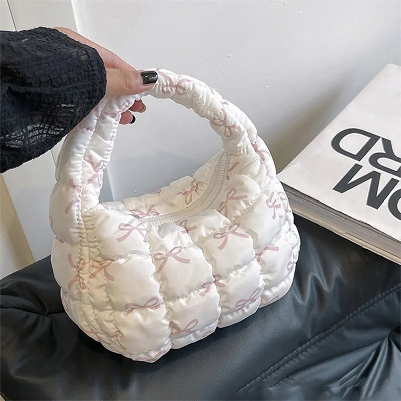 Women Quilted Tote Bag Lightweight Puffer Handbag Fashion Bubble Purse Clutch Bag