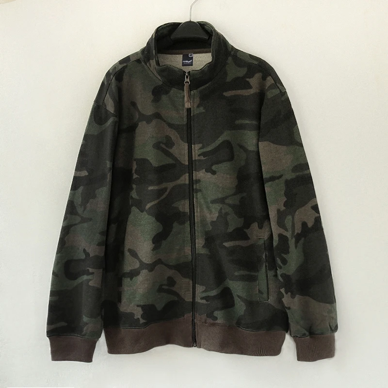 

European And American Camouflage Style Jacket Stand-Up Collar Jacket Zipper Cotton Sweater Cool And Handsome Hip-Hop Top