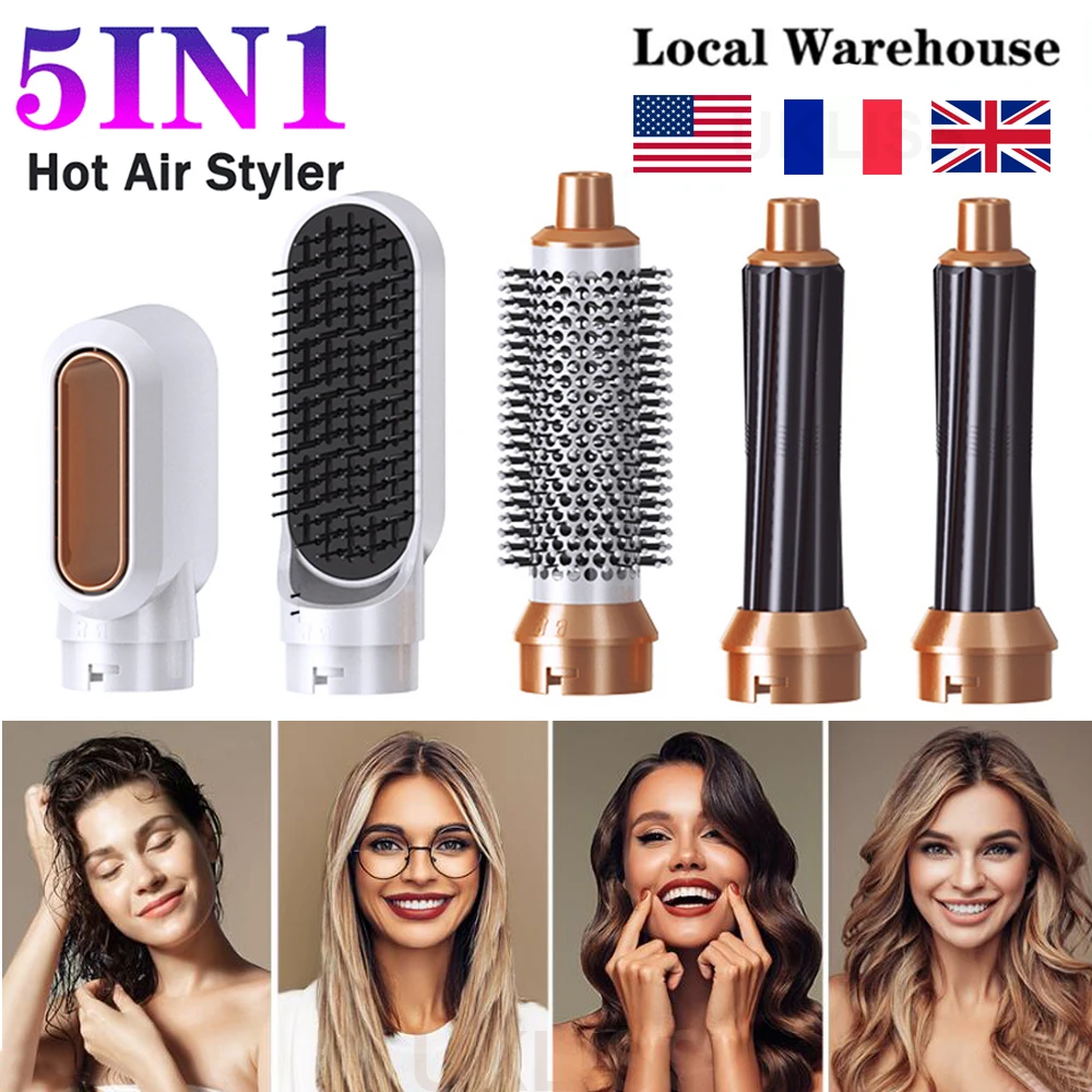 Electric Hair Dryer Brush Negative Ions Blow Comb 5 In 1 Styler Hairdryer Blower Salon Dryers Curling Iron |