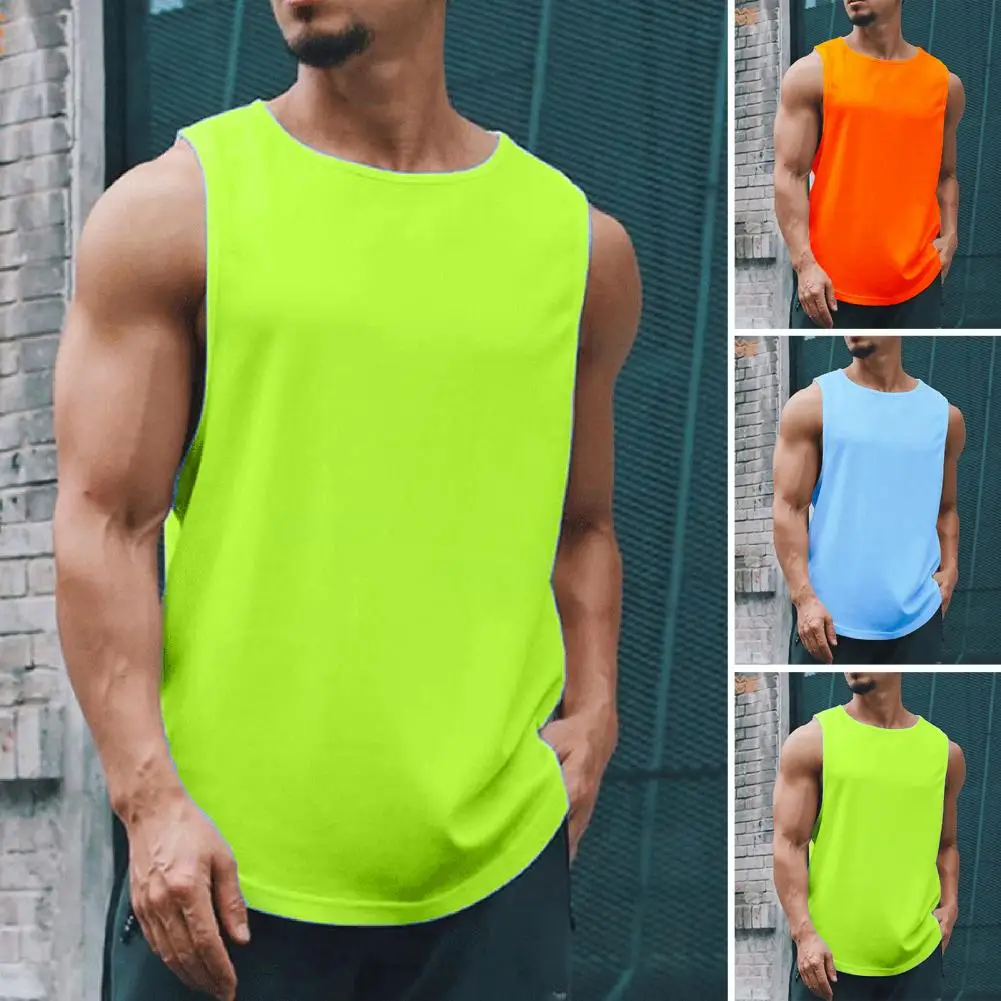 

Men Vest Chic O Neck Jogging Men Summer Top Pullover Men Summer Vest