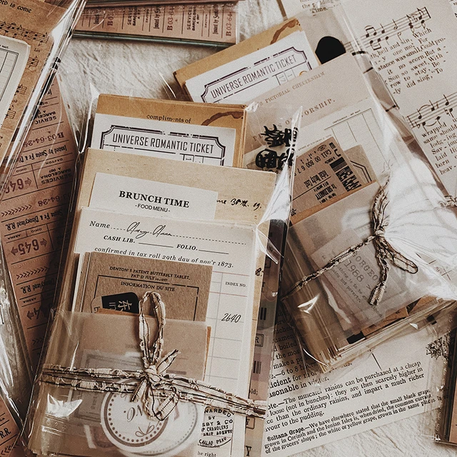 160Pc Vintage Scrapbook Paper Book - Aesthetic Journaling Kit