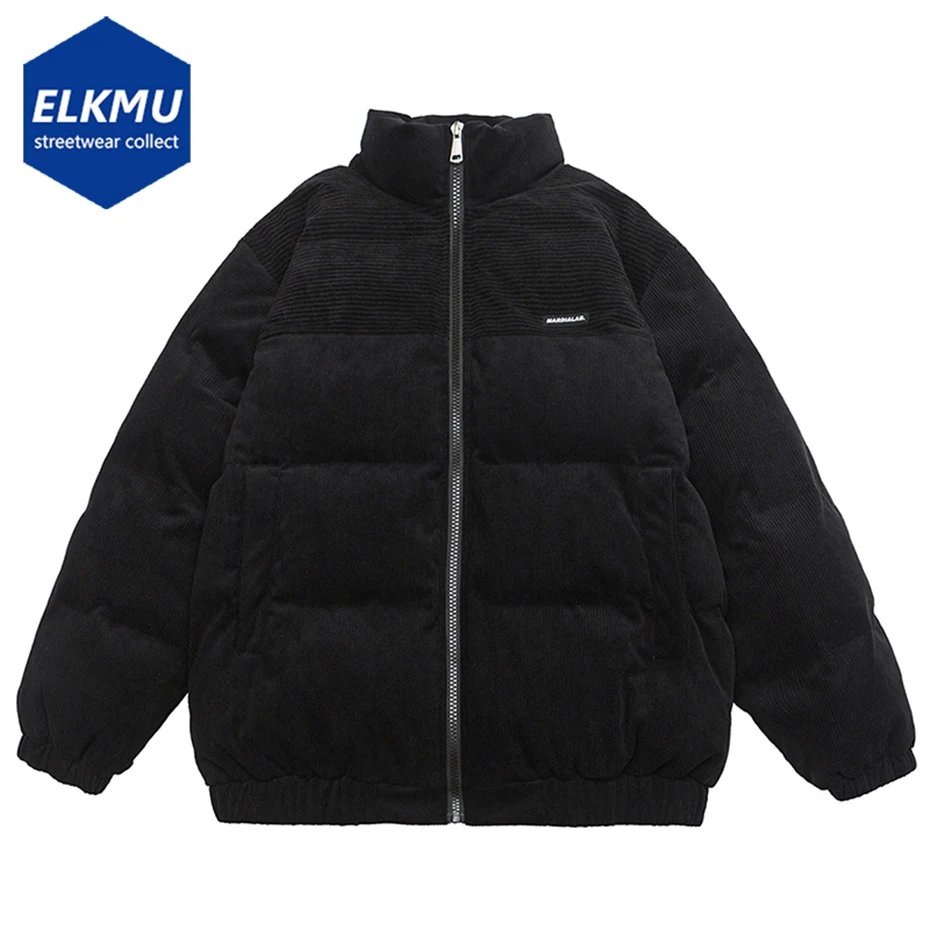 

Winter Warm Jacket Corduroy Parkas Men Thicken Coat Black Loose Casual Padded Jackets 2023 Man Hip Hop Streetwear Parkas Coats