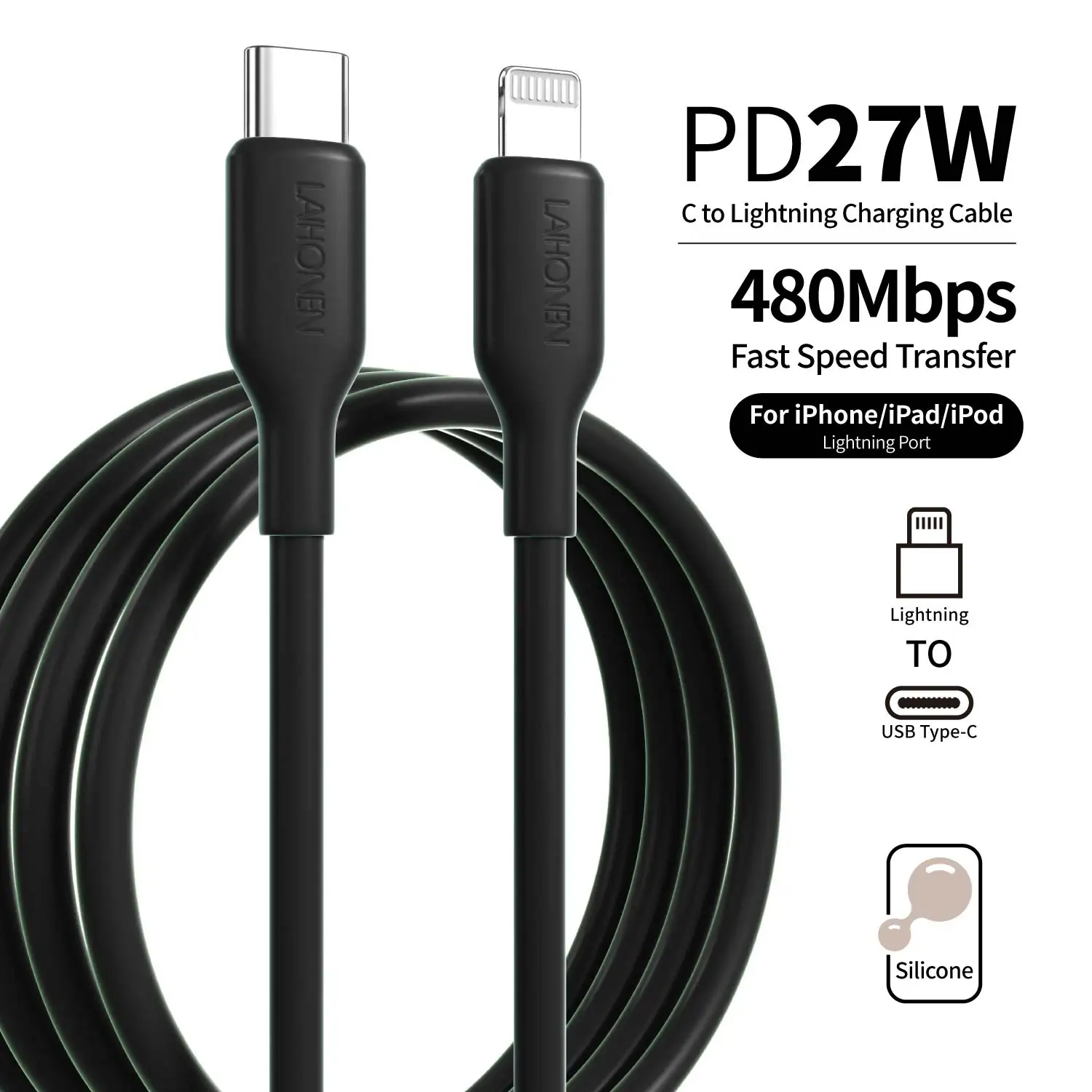 High-Speed USB C to Lightning Cable