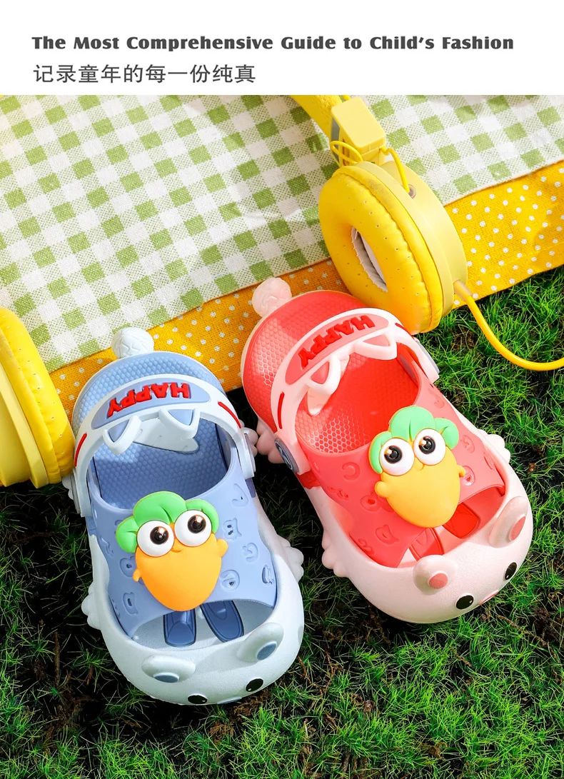 Cute Kids Sandal Child Shoes Slides Boy Kawaii Cartoon Soft Sole Toddler Slipper Summer Baby Non-slips Breathable Garden Shoes boy sandals fashion