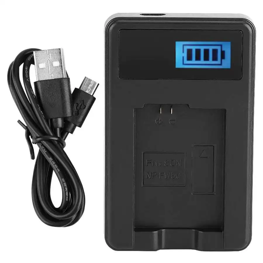 NP-FW50 зарядное устройство с ЖК-дисплеем и одним USB зарядным устройством для Sony Alpha