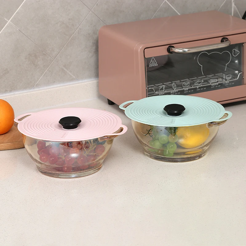 Kitchen Household Cutlery Silicone Fresh-Keeping Cover Large, Small And Medium-Sized Sealed Spill-Proof Dustproof Pot Cover 1Pc
