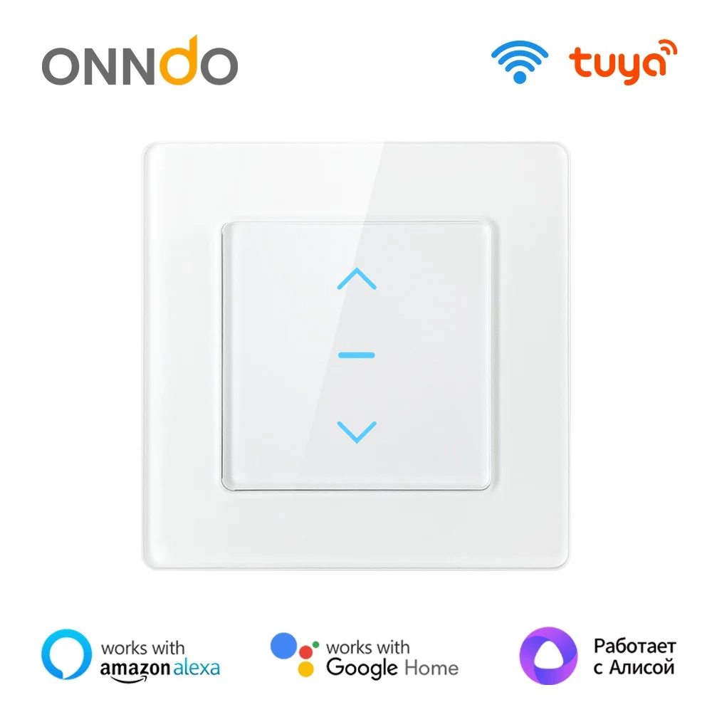 ONNDO Tuya WiFi Smart Curtain Switch Touch Design For Motorized Roller