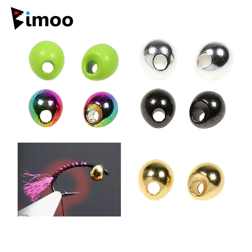Bimoo 20pcs Fishing Drop Shape Jig Beads Weighted Off-set Tungsten Beads  Fly Fishing Tying Material 2.3mm 2.8mm 3.3mm 3.8mm