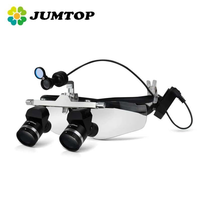 Lupas de lupa de esquina Dental JUMTOP con luz 3,5x/4,5x/5,5x aumento ajustable gafas de aumento médico