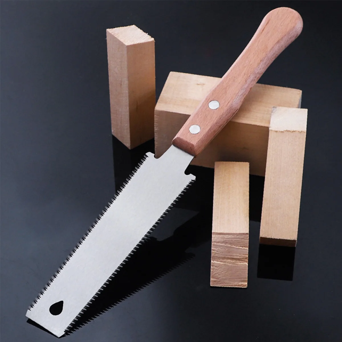 

Double Edged Japanese Pull Saw 310mm SK5 Steel Flexible Blade 6-14/17TPI (mm) Hand Saw for Woodworking Cutting