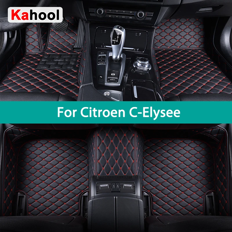 

KAHOOL Custom Car Floor Mats For Citroen C-Elysee CElysee Auto Carpets Foot Coche Accessorie