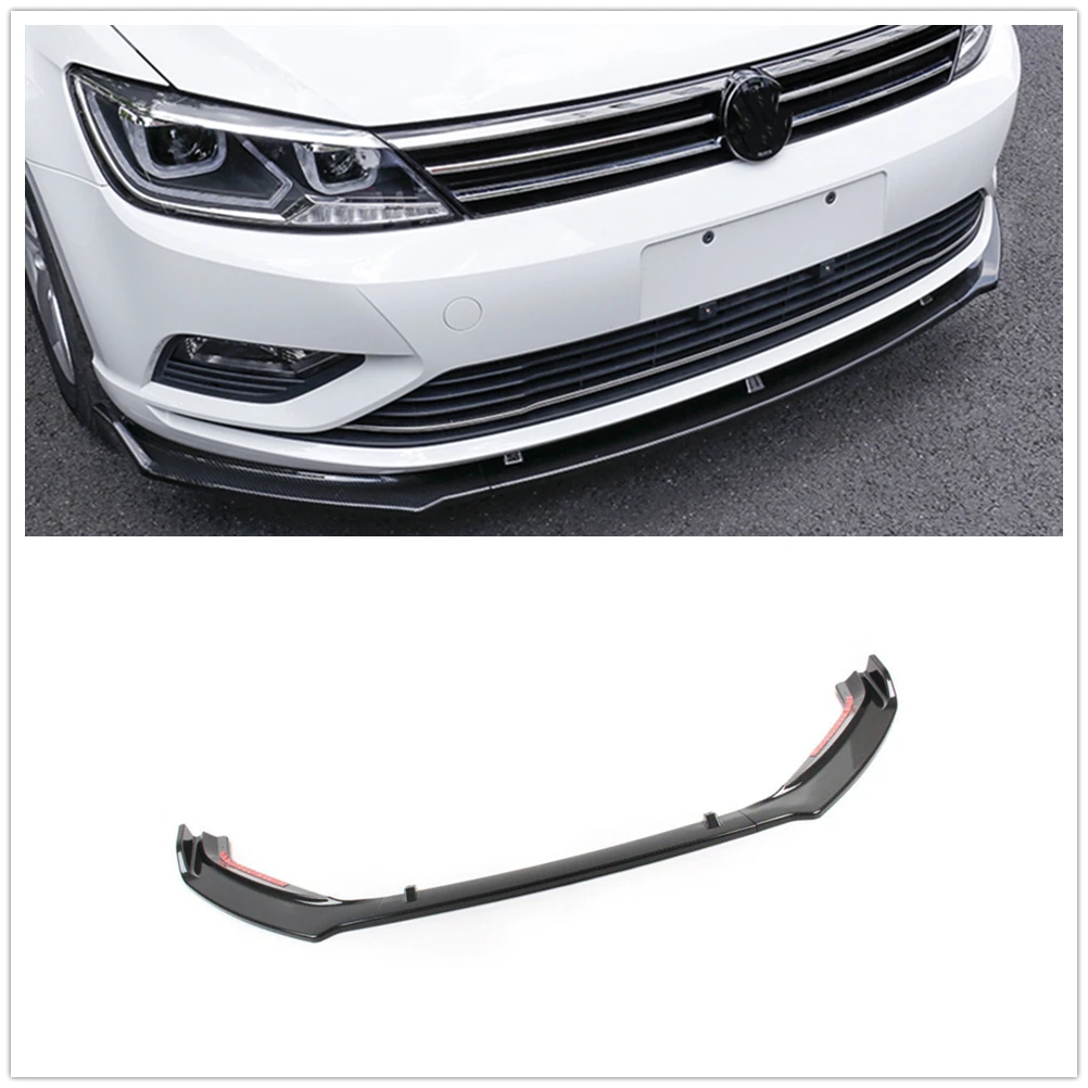 

For Volkswagen VW Golf 7.5 2014-2017 Front Bumper Spoiler Lip Carbon Fiber Look/Gloss Black Car Lower Splitter Guard Plate Blade
