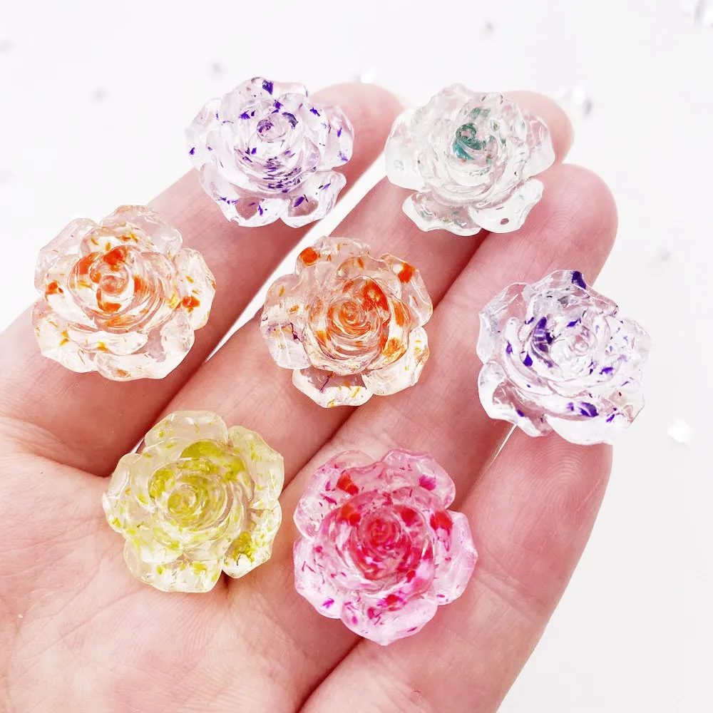 20mm Resin Rose Flatback Crystal Flower Rhinestone Gems 20Pcs Scrapbook