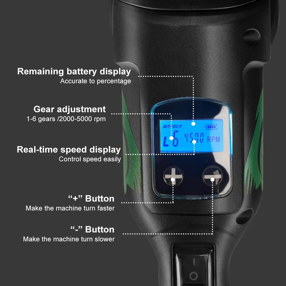 BATOCA S2 Cordless Car Polisher Dual Action Wireless Car Polishing Machine 2 x 5.0Ah Battery LCD Soft Start 4500 RPM Polisher