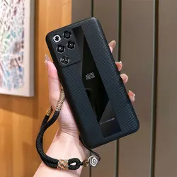 Ancient Style Lanyard Light Leather Anti - Drop Case Cover for ZTE nubia RedMagic 11 Pro+ (Carbon Fiber Black)