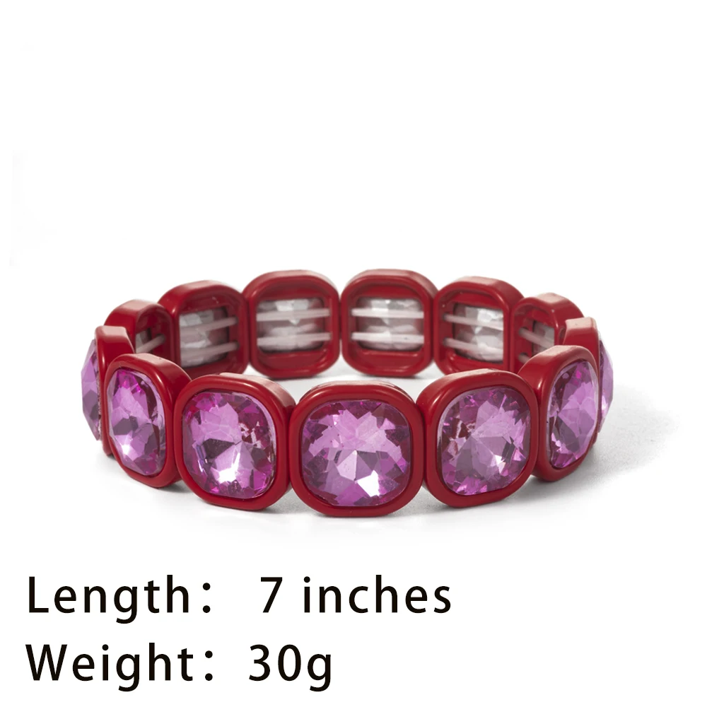2024 New Design Winter Crystal Beads Bracelets Colorful Beads Elastic Bracelets For Women Handmade Bohemian Shiny Jewelry 3