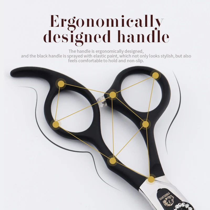 Dog Grooming Scissors FIRELION 7.0/7.5 Inch 440c Steel Professional Dog Cutting Thinning Curved Scissors Animals Pet Grooming Scissors for Dogs