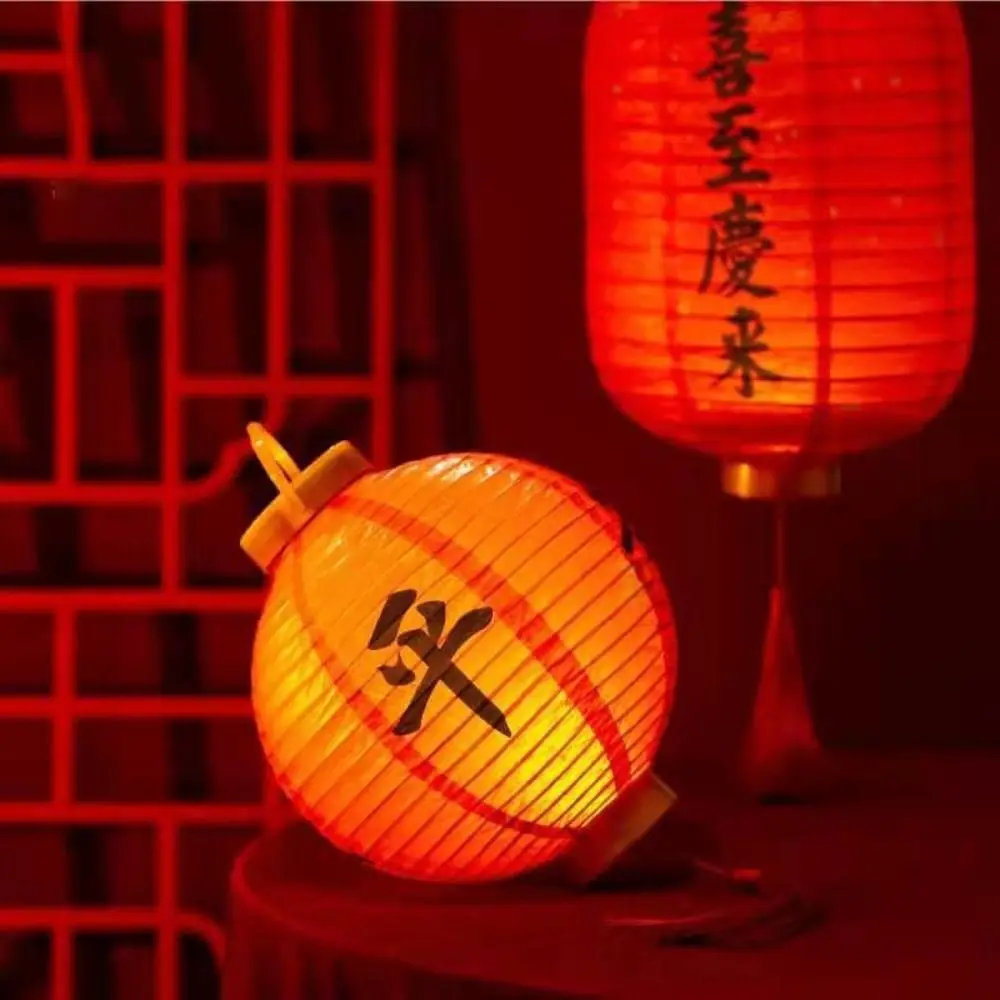 Mit Beleuchtung Chinesische Laterne DIY Materialien Viel Glück Handgefertigte Neujahrslaterne Dekore Leuchtend mit Griff – Detail 4
