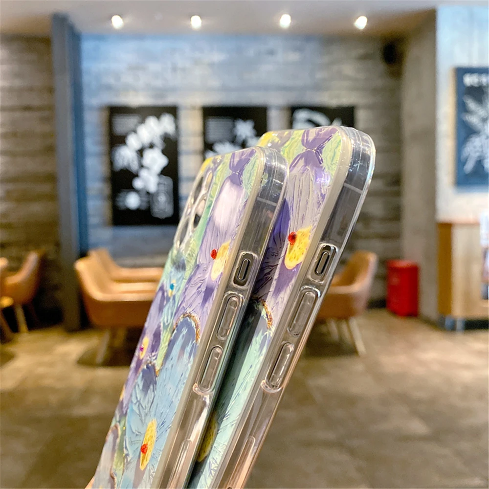 Glitter Flower Reflective Phone Case Cover
