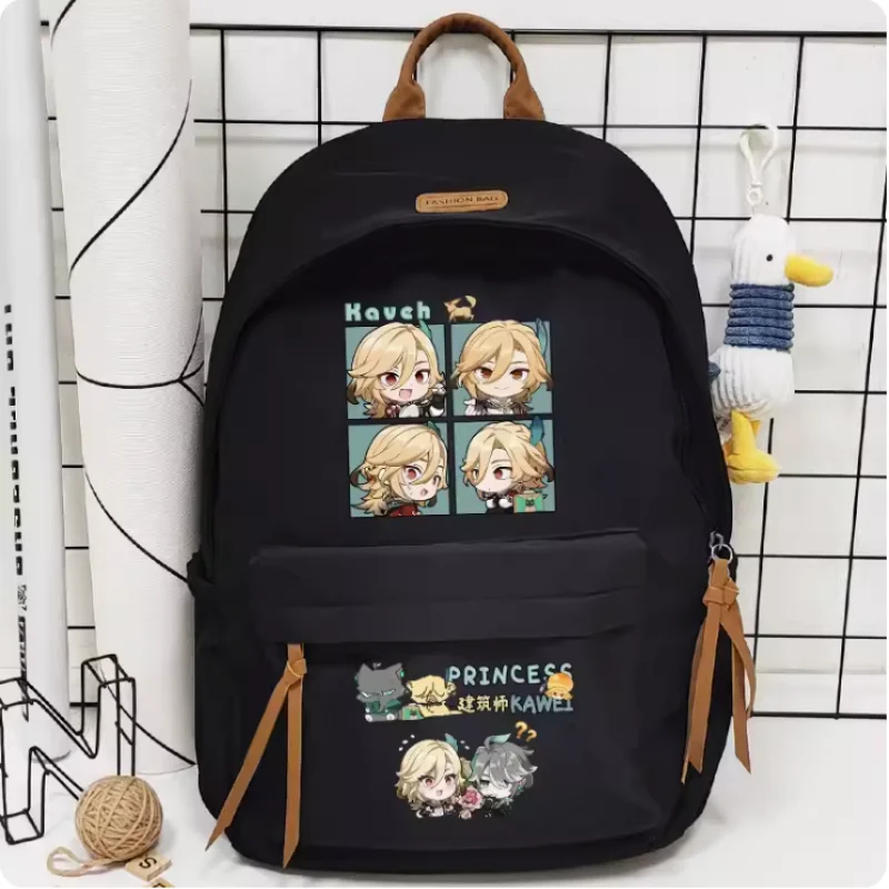 Anime Genshin Impact Kaveh Cartoon Bag Women Man Fashion Leisure Teenagers Student Backpack Handbag B076