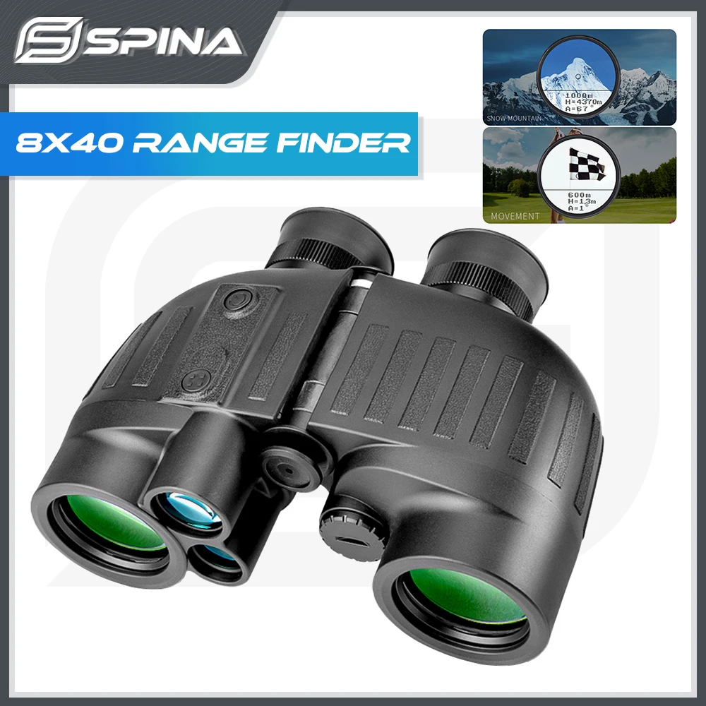 SPINA 8x40 Laser Rangefinder 1000 Meters Ranging Binoculars Telescope Tactical Hunting Outdoor Distance Measurement Waterproof