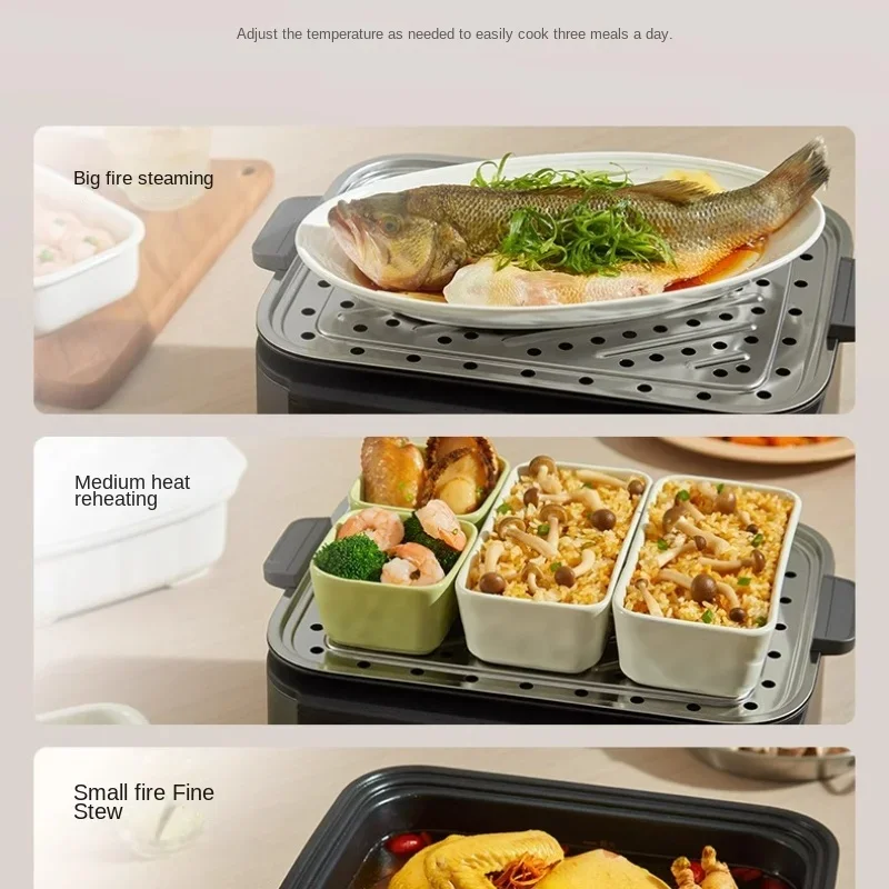 Electric Steamer Multi-functional Multi-layer Cooking Integrated Pot Stainless Steel Large Capacity Removable and Washable 5