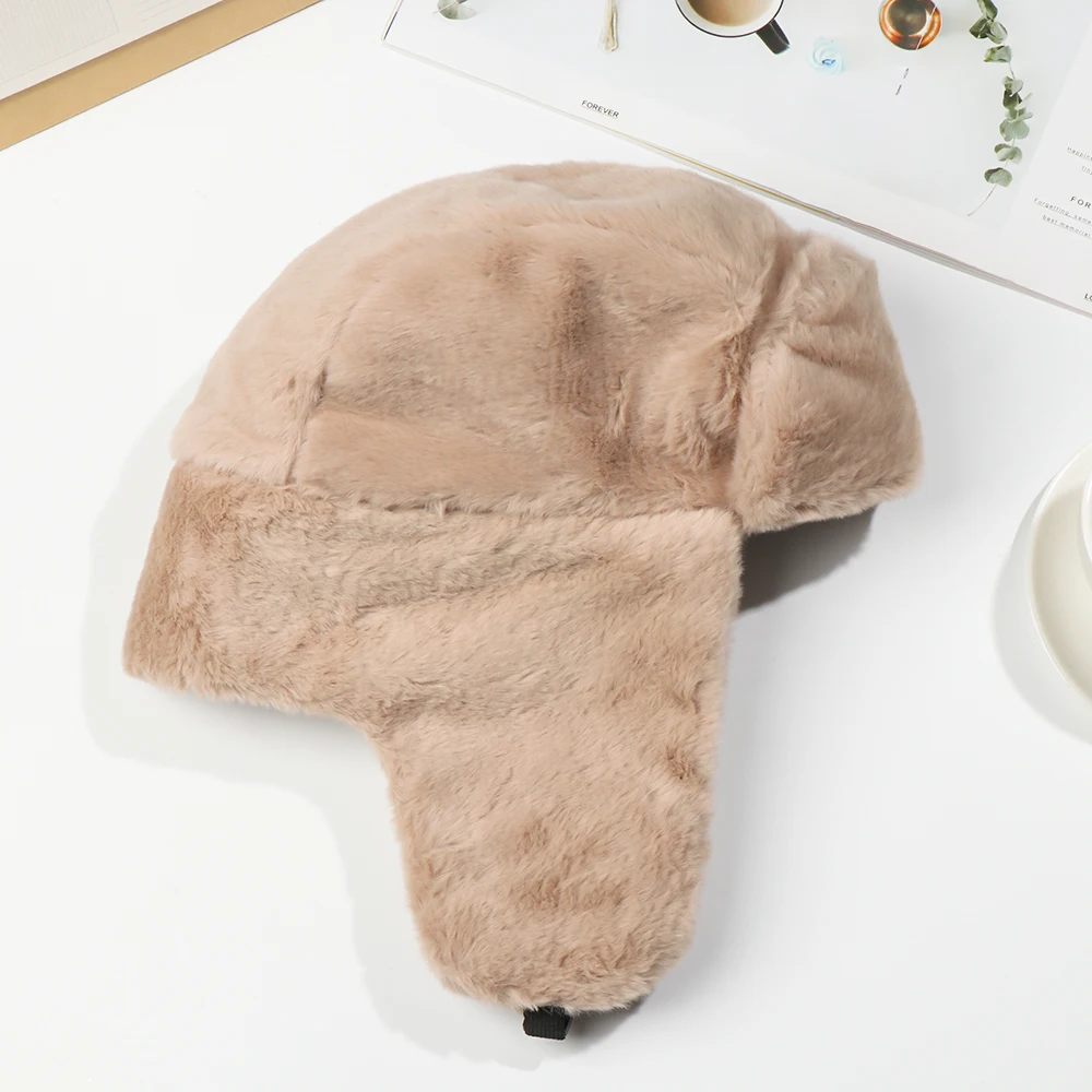 Women Men Earflap Bonnet Windproof Winter Hat Bomber Hat Snow Caps Russian Ushanka