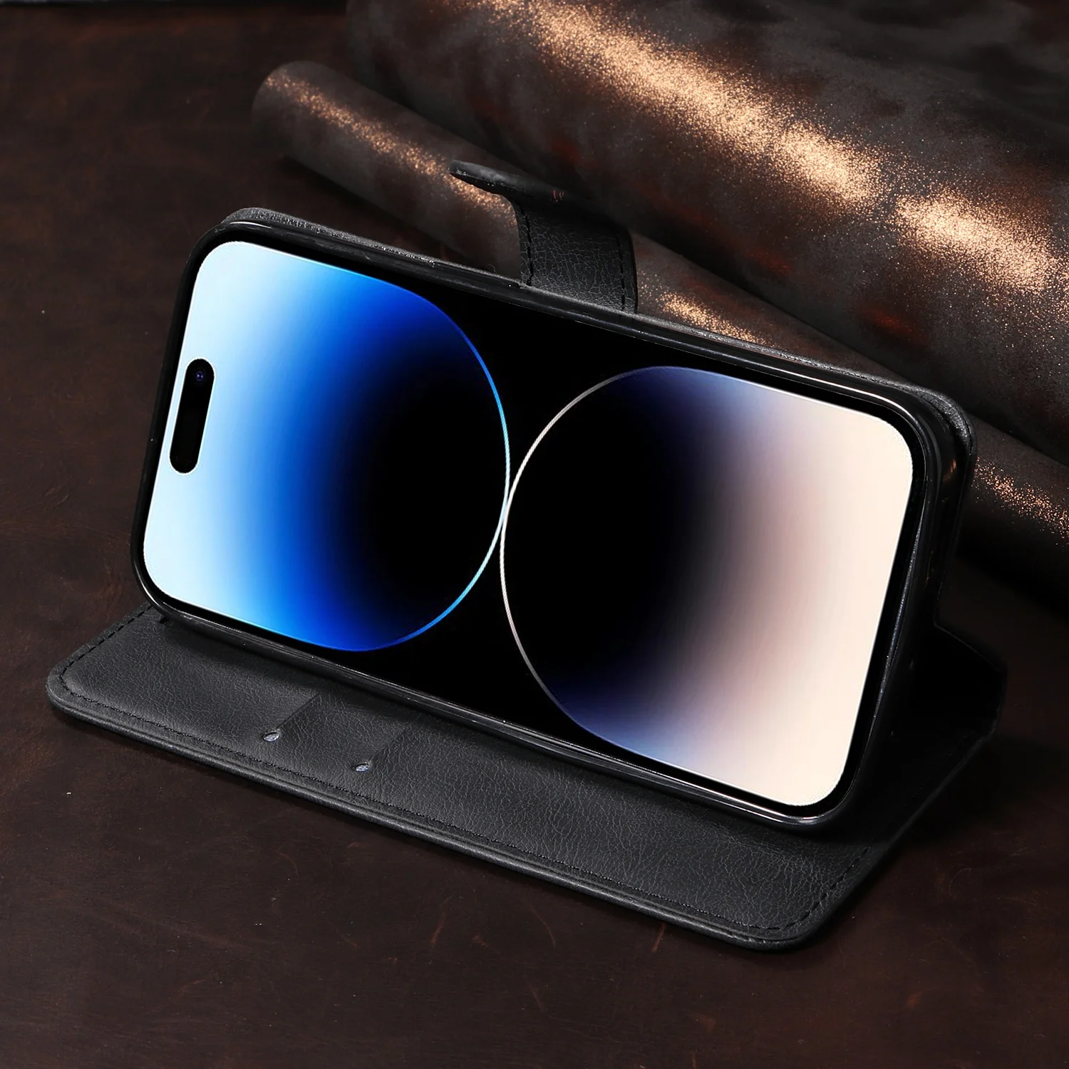 Luxury Leather Flip Phone Case with Magnetic Closure and Shockproof Wallet Feature