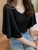 plus Size Women's T-irt Korean Sle Pure Color ort Sve Loose Fit Summer Top Weight 2300 Pou Belly Covering Slimming