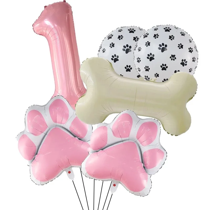 Palloncini A Forma Di Zampa E Osso Di Cane: La Festa Del Tuo Cucciolo Sarà Super! Set In Mylar Da 76 Cm - 3