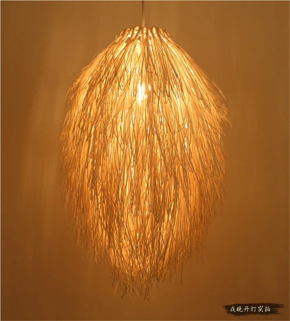 

European pastoral style handmade rattan Art Chandelier Restaurant Bar Cafe chandelier retro led chandelier decorative lighting