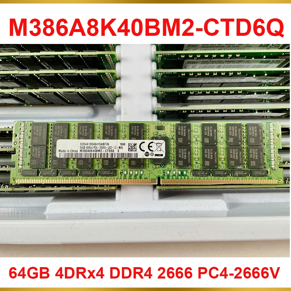 1 PCS For Samsung RAM 64GB 4DRx4 DDR4 2666 PC4 2666V Server Memory M386A8K40BM2 CTD6Q
