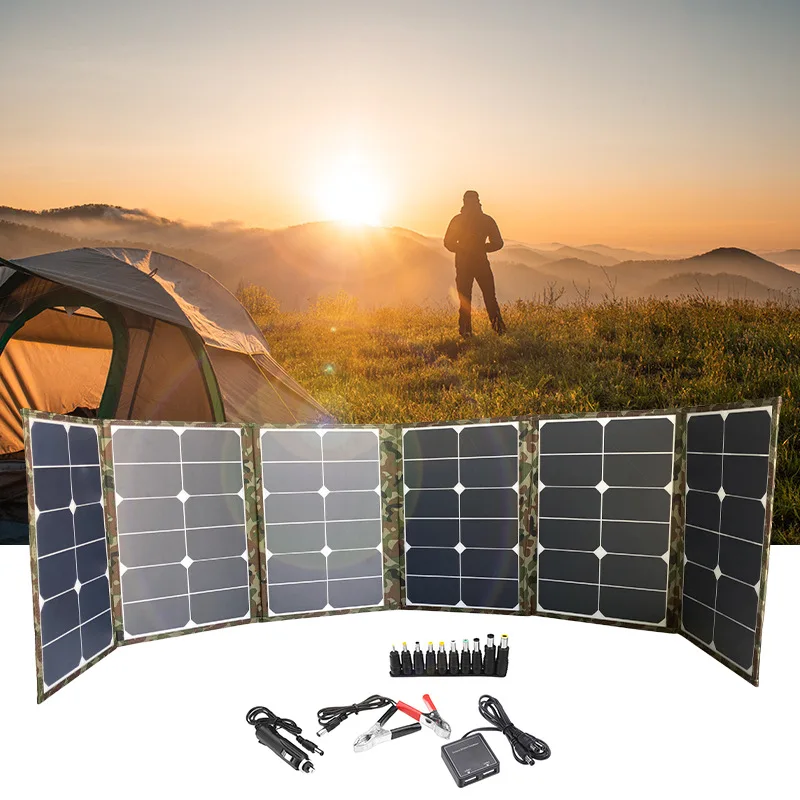 Pacchetto Pieghevole Solare Da 120W Pannello Fotovoltaico Di Alimentazione Mobile Sunpower Per Pannello Solare Portatile Da Campeggio All'Aperto