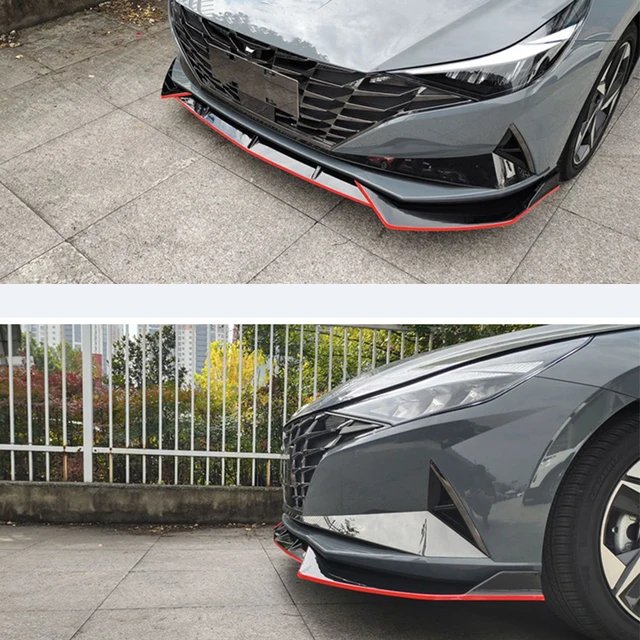 Car Accessories For Hyundai Elantra 2021 2022 2023 ABS Red Black Carbon  Front Bumper Lip Body Kit Spoiler Cover Trim 3PCS - AliExpress