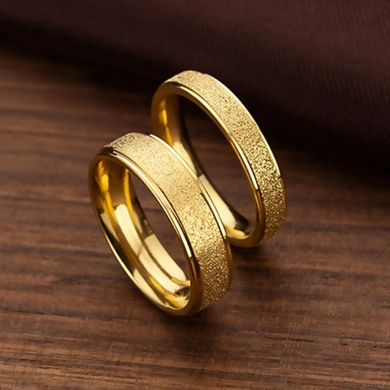 4mm 6mm Stainless Steel Frosted Pearl Sand Ring Men and Women Titanium Steel Ring Couple Wedding Engagement Jewelry couples rings stainless steel ring finger ring wedding rings wedding ring