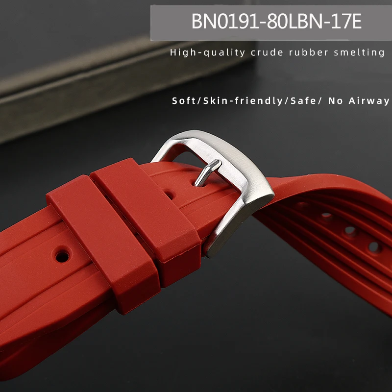 Rubber Curved End Watch Band Strap for Citizen Light Kinetic Energy BN0190 BN0193 BN0191-80LBN-17E Men's 22mm Silicone Watchband