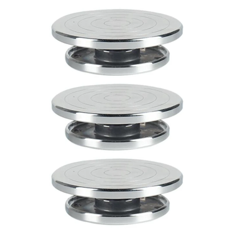 

3Pcs 12/15Cm Double Face Use Aluminum Alloy Turntable For Ceramic Clay Sculpture Platform Pottery Wheel Rotating Tools