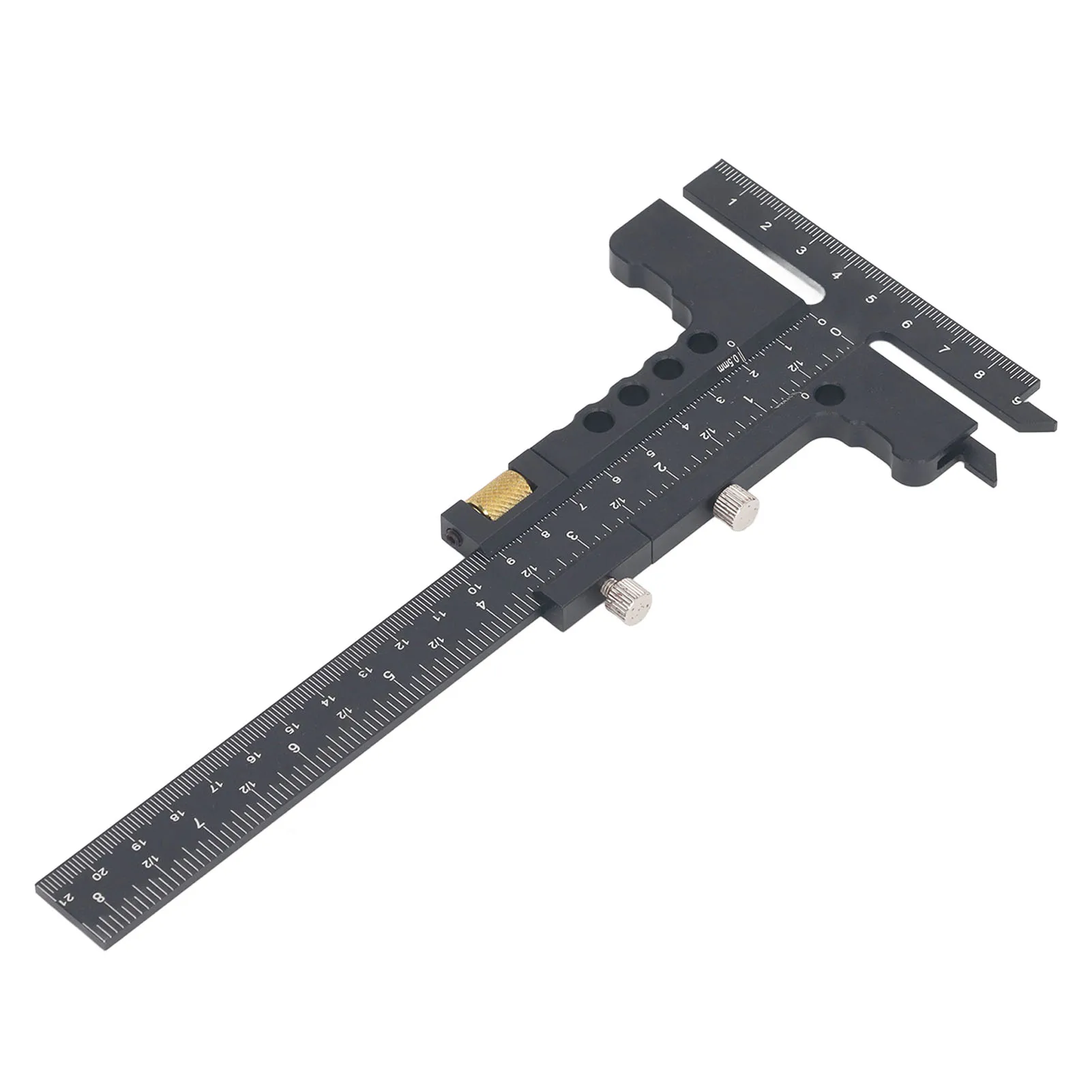Caliper Measuring Tool T Shaped Woodworking Ruler 0‑100mm 0‑210mm Range Aluminum Alloy Marking Gauge Caliper Measuring Tool