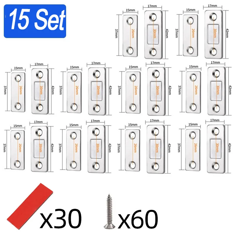 Ultra-Thin Invisible Magnetic Cabinet Door Catch with Strong Adhesive