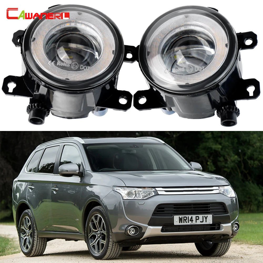 2 Pieces Car Fog Light Assembly LED Angel Eye Daytime Running Light DRL 30W H11 12V For Mitsubishi Outlander 2006- led car light,fog lights